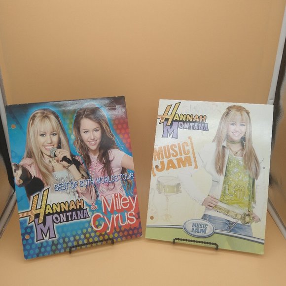 Hannah Montana Folder 3 Ring Pocket Folder Miley Cyrus PAIR - Picture 1 of 4